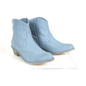 SEYCHELLES Under The Stars Leather Ankle Boots in Sky Blue